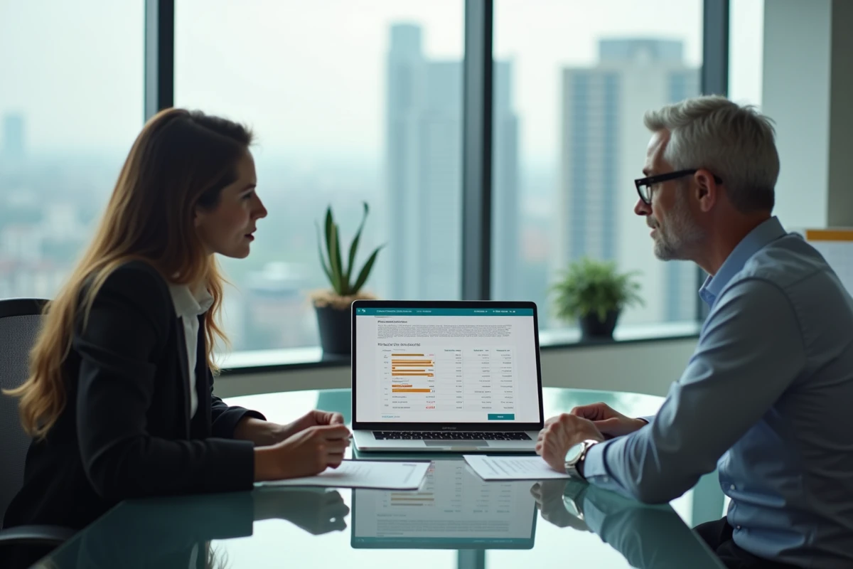 Associés en réunion pour évaluer des alternatives à Avanseo pour financer leur entreprise