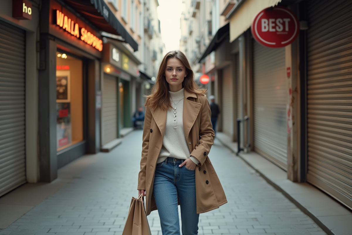 Jeune femme en vêtements d