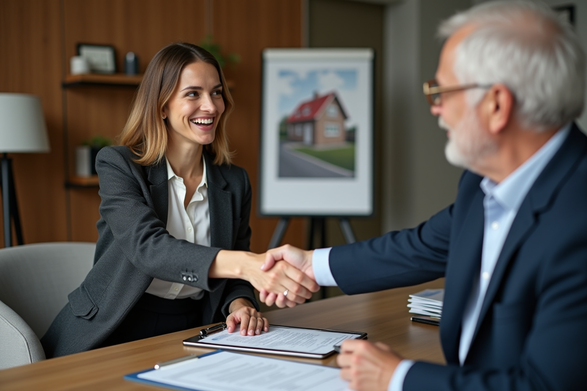 Jeune femme serrant la main d