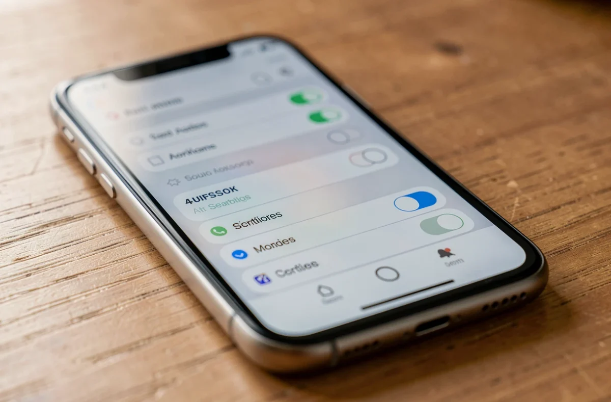 Réglages d'un smartphone avec les notifications de l'application